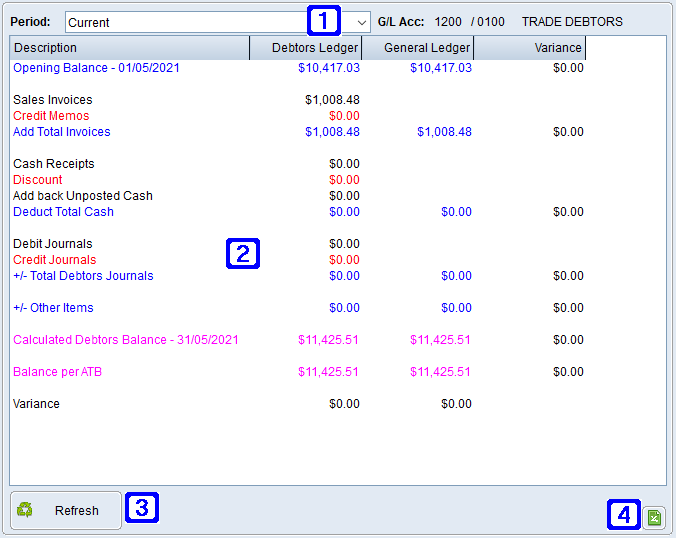 Debtors Reconciliation Tab Screen Debtors Reconciliation Tab Screen