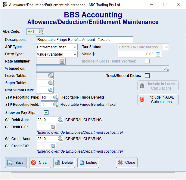 Reportable Fringe Benefits ADE Code - Taxable Reportable Fringe Benefits ADE Code - Taxable