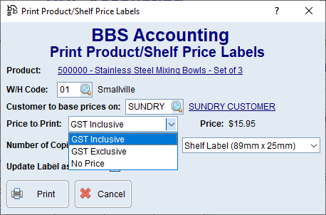 Print Product/Shelf Price Labels Screen Print Product/Shelf Price Labels Screen