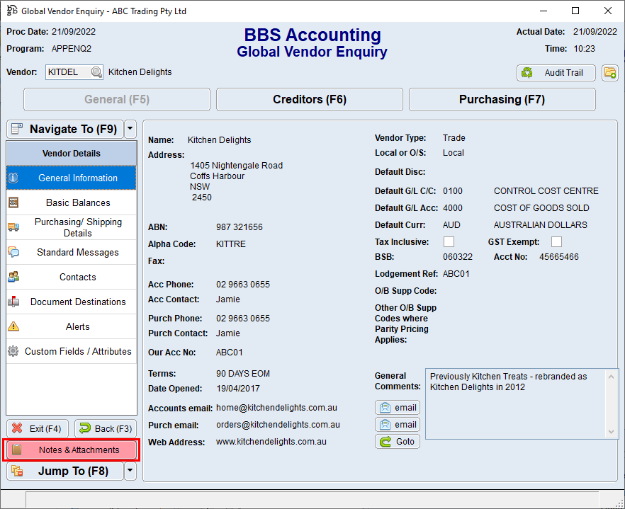 Global Vendor Enquiry Screen Global Vendor Enquiry Screen