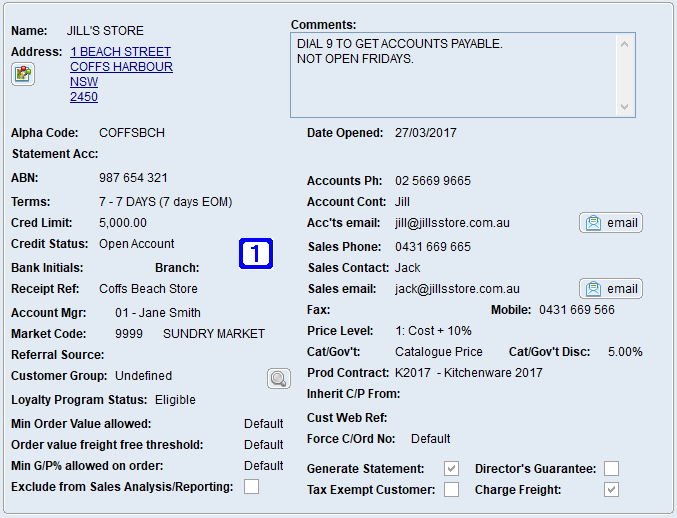 General Information Tab Screen General Information Tab Screen